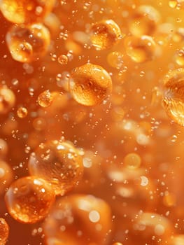 A closeup of bubbles in an ambercolored liquid, possibly egusi soup, a staple food in African cuisine. This ingredient is used in many recipes to produce delicious dishes
