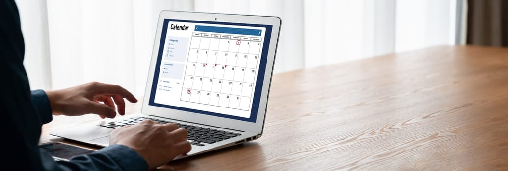 Calendar on computer software application for modish schedule planning for personal organizer and online business