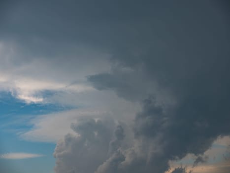 Beautiful various forms clouds in the high sky.
