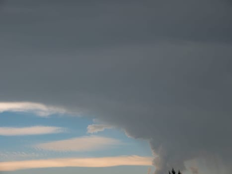 Beautiful various forms clouds in the high sky.