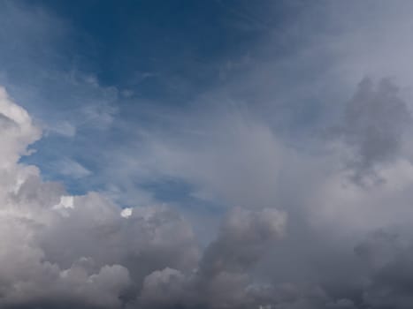 Beautiful various forms clouds in the high sky.