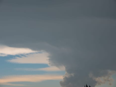 Beautiful various forms clouds in the high sky.