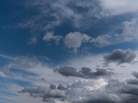 Beautiful various forms clouds in the high sky.