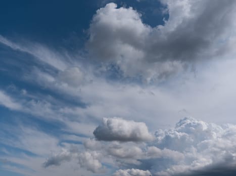 Beautiful various forms clouds in the high sky.