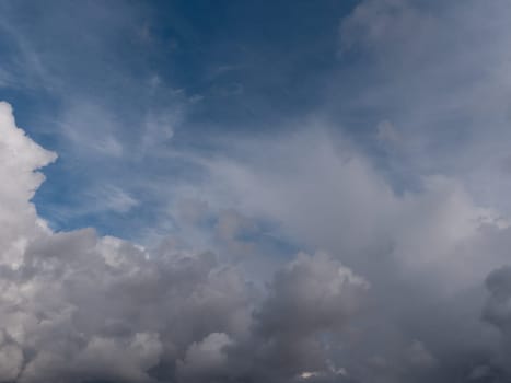 Beautiful various forms clouds in the high sky.