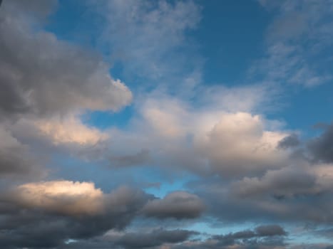 Beautiful various forms clouds in the high sky.