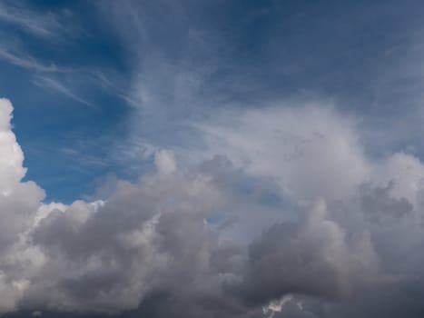 Beautiful various forms clouds in the high sky.