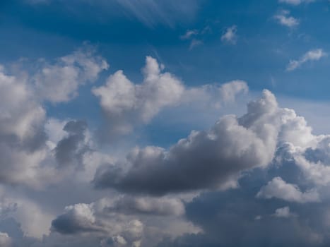 Beautiful various forms clouds in the high sky.