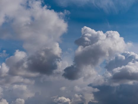 Beautiful various forms clouds in the high sky.