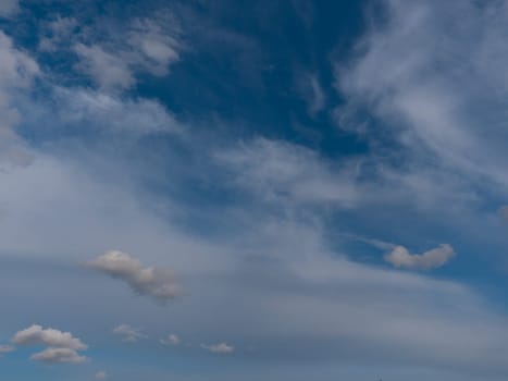 Beautiful various forms clouds in the high sky.