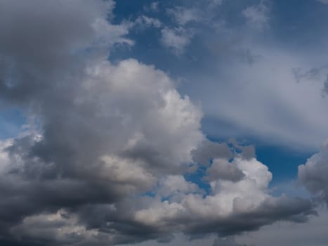 Beautiful various forms clouds in the high sky.