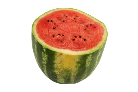 Watermelon, a staple food and natural fruit, is shown on a white background.
