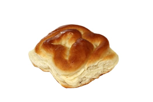 Ruddy rich and delicious bun isolated on white background.