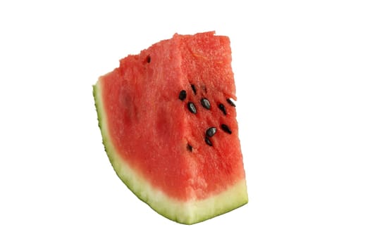 Watermelon, a staple food and natural fruit, is shown on a white background.