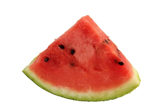 Watermelon, a staple food and natural fruit, is shown on a white background.