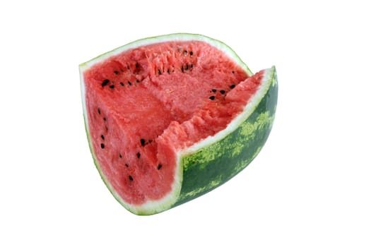 Watermelon, a staple food and natural fruit, is shown on a white background.