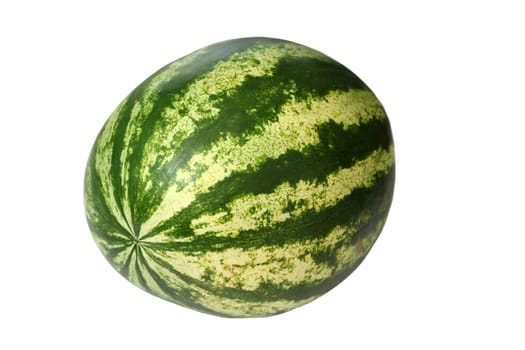 Watermelon, a staple food and natural fruit, is shown on a white background.