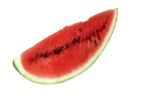 Watermelon, a staple food and natural fruit, is shown on a white background.