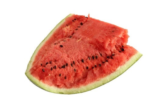 Watermelon, a staple food and natural fruit, is shown on a white background.