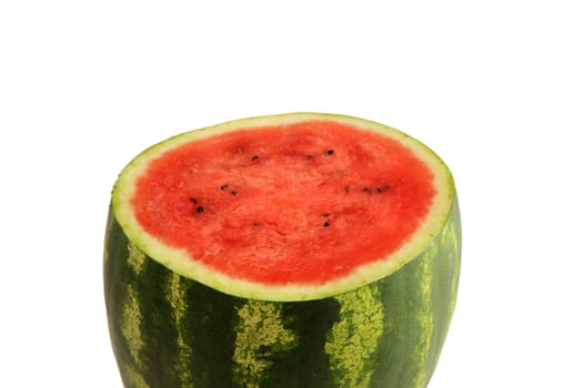 Watermelon, a staple food and natural fruit, is shown on a white background.