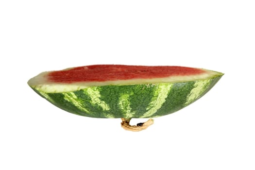 Watermelon, a staple food and natural fruit, is shown on a white background.