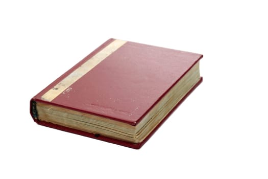 Old red book notepad isolated on white background.
