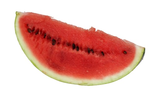 Watermelon, a staple food and natural fruit, is shown on a white background.