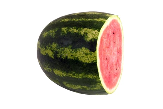 Watermelon, a staple food and natural fruit, is shown on a white background.