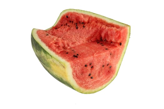 Watermelon, a staple food and natural fruit, is shown on a white background.