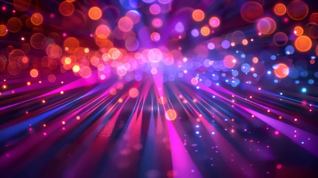 A colorful abstract background with bright lights and dots