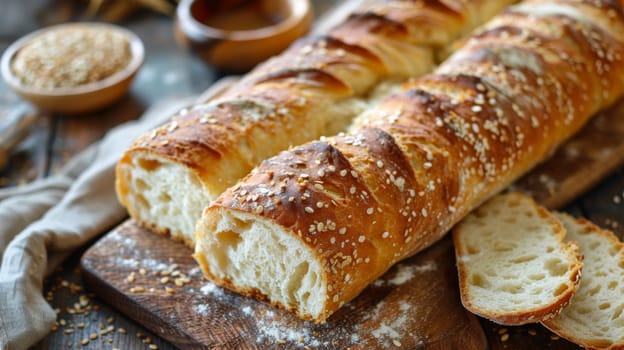 A loaf of bread with a hole in the middle on top