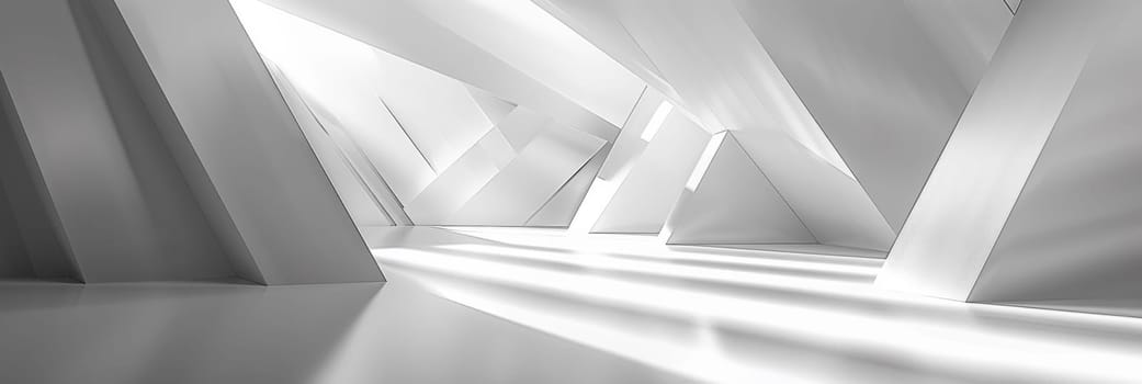 A white and black abstract image of a hallway with sunlight