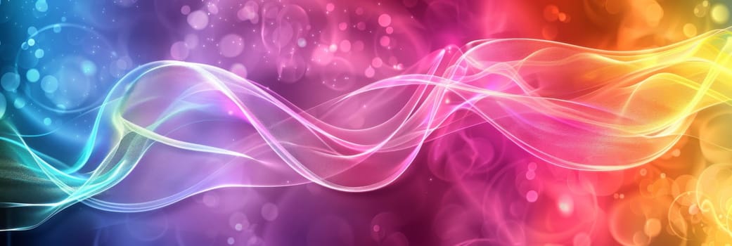 A colorful abstract background with a wavy line of light