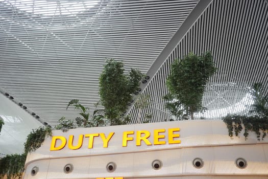 turkey istanbul 12 january 2024. Duty Free Shop in Istanbul airport Turkey. Duty free shops are retail outlets that are exempt from the payment local or national taxes and duties,