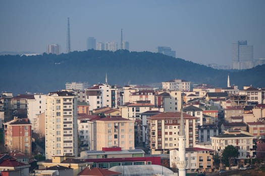 Arial View of Istanbul residential buildings .