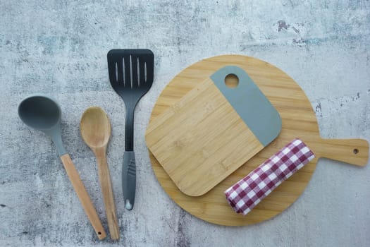 wooden chopping board on table