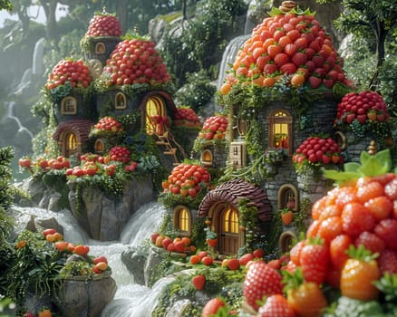 Food-inspired fantasy landscape, creative elements making up a deliciously imaginative world.