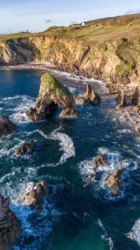 Aerial view of the Crohy Head Sea Arch, County Donegal - Ireland