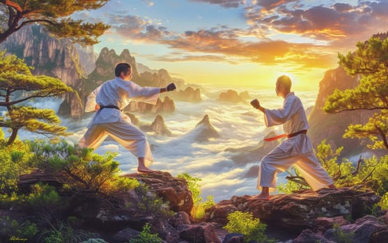 Harmony in Motion: Karateka Training in Nature