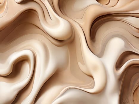 Abstract liquid beige background. Creamy cream background, background texture