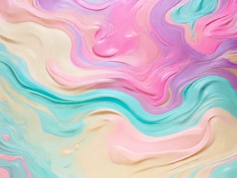 Multi-colored abstract liquid background in soft pastel colors. Watercolor paints.
