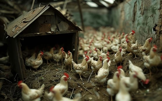 Country Living: Chickens Near a Coop in the Countryside