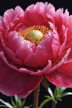 This captivating image presents a close-up of a blooming pink peony, creating an air of romance and love. Ideal for spring-themed events, bridal showers, and any creative project that aspires to evoke beauty and grace.