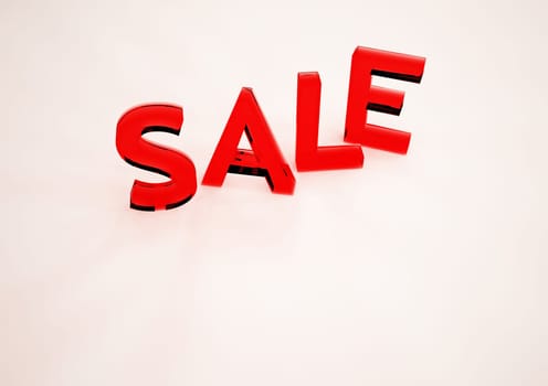 The dimensional word sale on a background. 3D illustration.