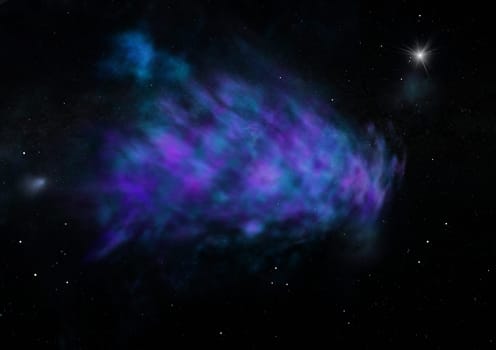 Star field in space a nebulae and a gas congestion. Elements of this image furnished by NASA . 3D rendering