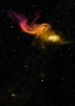 Small part of an infinite star field of space in the Universe. Elements of this image furnished by NASA . 3D rendering
