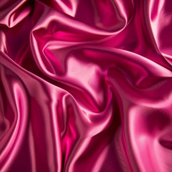 Undulating fuchsia drapery fills the frame with a mesmerizing display of light, shadow and fluid motion, exuding a sense of luxurious elegance