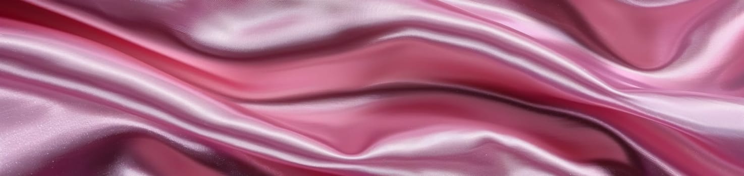 Waves of pink satin with a high-gloss finish, showcasing the fluid beauty and reflective sheen of the fabric