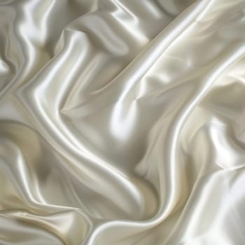 Lush, ivory satin fabric cascades in mesmerizing folds, exuding a sense of refined elegance and unparalleled luxury