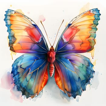 A vibrant pollinator, the colorful butterfly, perches gracefully on a blank white canvas. This arthropod is a symbol of transformation and beauty in nature, inspiring many works of art and paintings